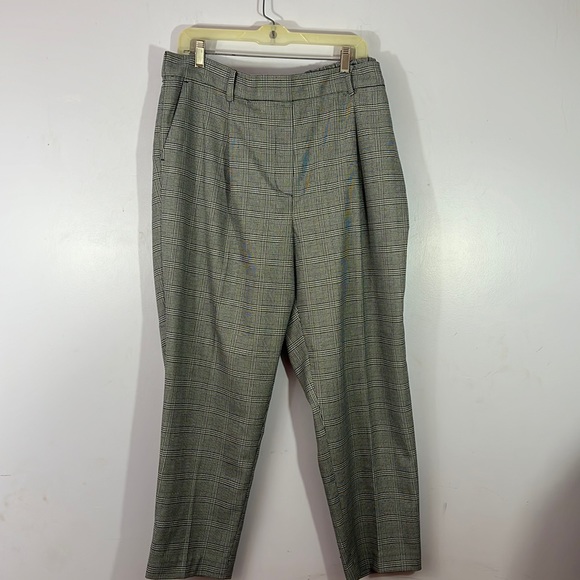 NWT Loft, XL, black and white hounds tooth plaid trouser slacks - Picture 1 of 4